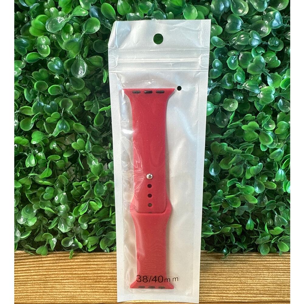 New Red Silicone Smart Watch Band Compatible with Apple Watch 38/40 mm Gift